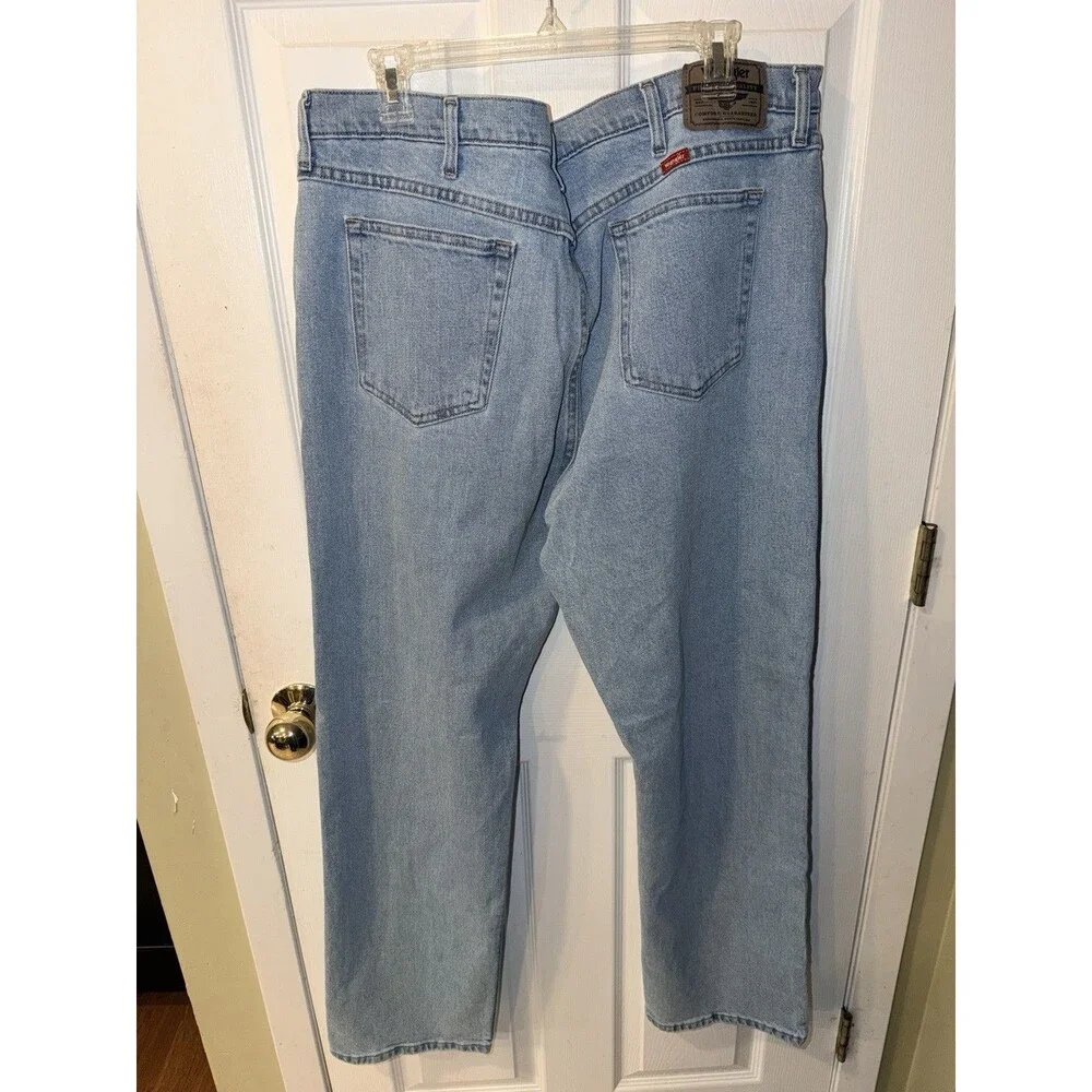 Wrangler Five Star Heritage Relaxed Fit Mens 40x32 Blue Stretch Jeans New